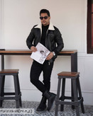 کاپشن مردانه مکوئین مدل بوفالو جنس چرم