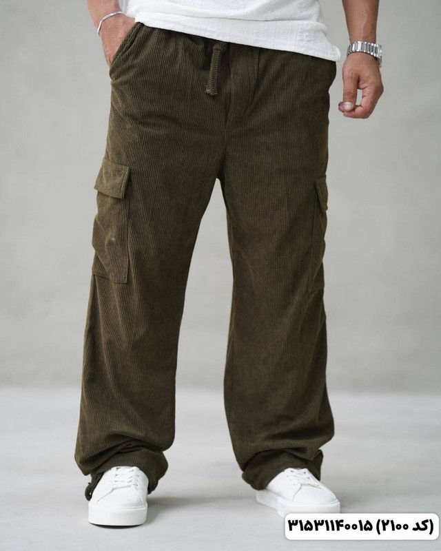شلوار مردانه مکویین مدل مام بگ شش جیب جنس مخمل