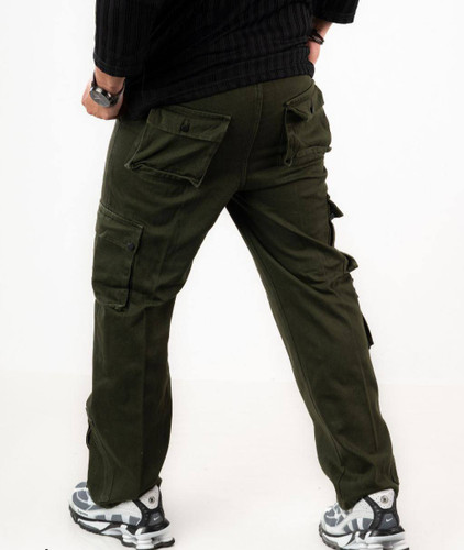 شلوار مردانه مدل کارگو جنس کتان کج راه