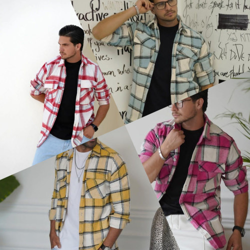 پیراهن ترک مردانه مدل اسپرت جنس پشمی