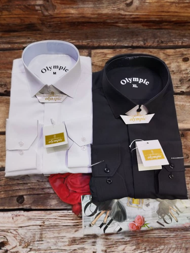 پیراهن مردانه المپیک آستین بلند پارچه دوشین