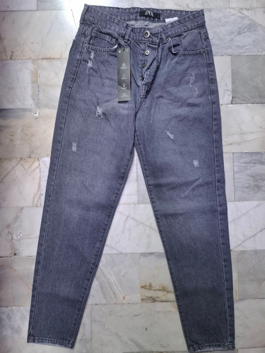 شلوار لی مردانه مام فیت طرح کم زاپ