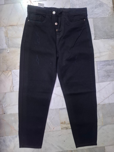 شلوار لی مردانه مام فیت مدل زارا طرح کم زاپ