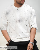 تی شرت مردانه مکویین مدل باکسی آستین کوتاه پنبه