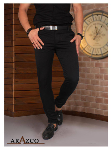 شلوار مردانه پارچه گاواردین دوبرکش مدل اسپرت فیت