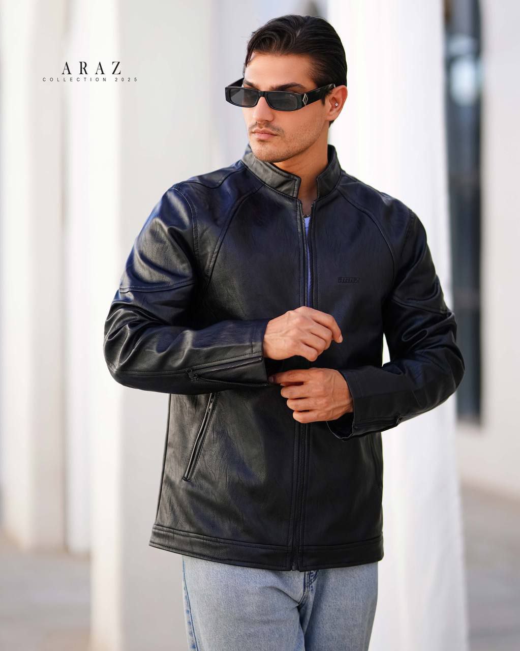 کت چرم مردانه آراز مدل اسپرت